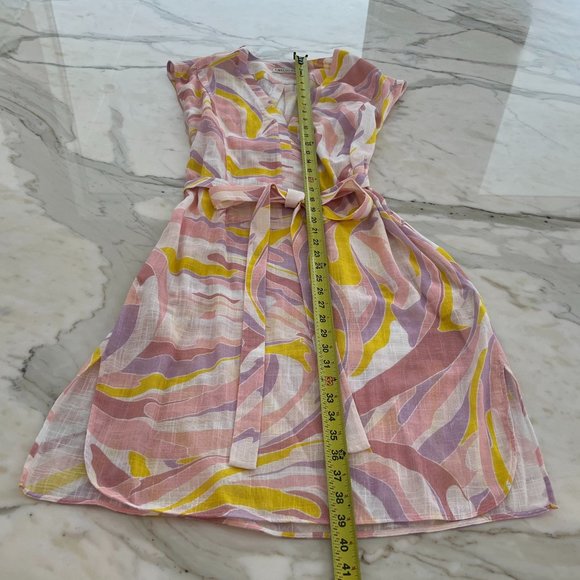EMILIO PUCCI PINK YELLOW COTTON DRESS MODEL 1EWG10 SIZE IT 40 / US 6 NWOTS! - Picture 15 of 17
